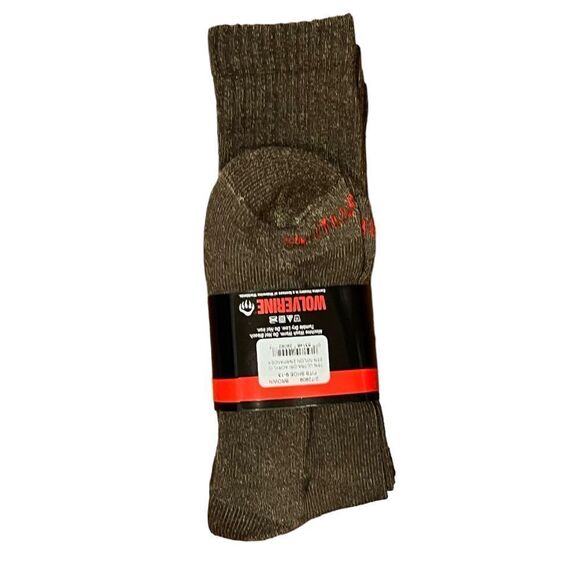 Wolverine Men’s Brown Ultra Dri 2 Pack Socks, Size L, NWT - Picture 3 of 5